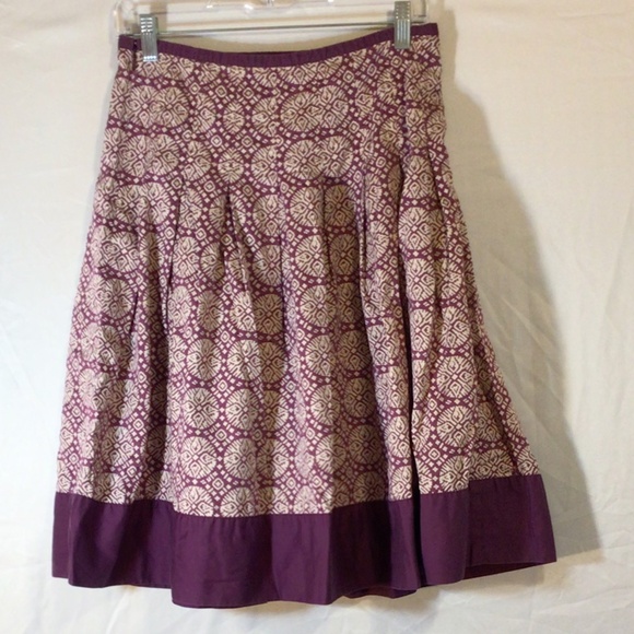 Talbots skirt women’s size 4 dark purple tan medallion print - Picture 2 of 5